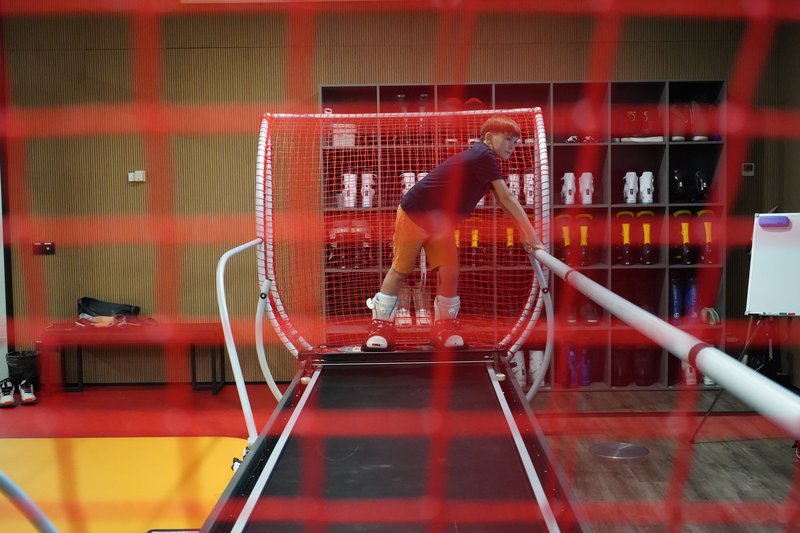 BotBoxer reaction-training system in action at a sports facility
