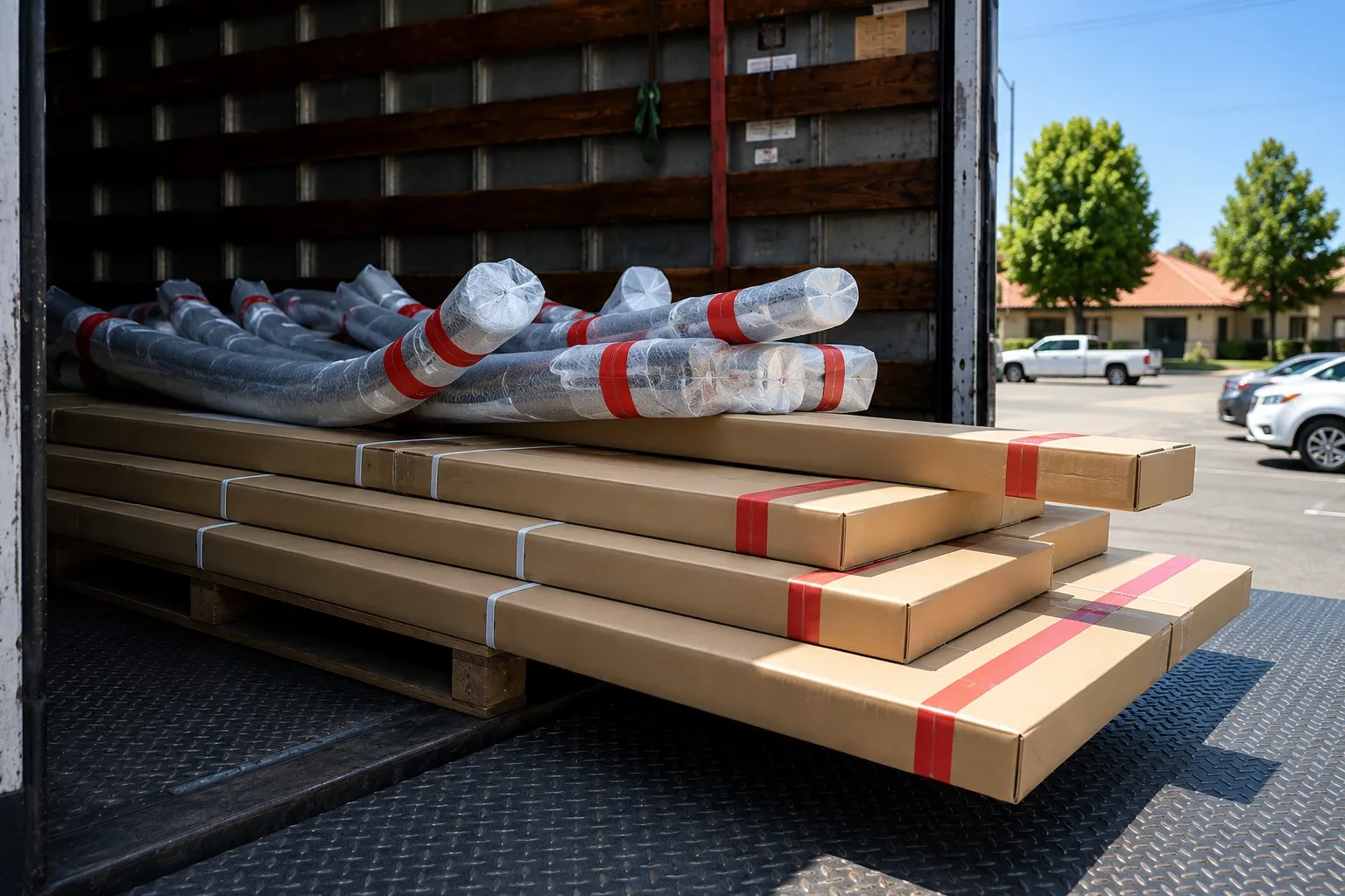 A SkyTechSport ski simulator being delivered for home installation